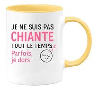 quotedazur - Mug Humour Je Ne Suis Pas Chiante Tout Le Temps Parfois, Je Dors - Idée Cadeau Originale Tasse Humour Au Quotidien