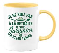 quotedazur - Mug Humour Je Ne Suis Pas En Retraite, Mais Jardinier À Plein Temps, Passion Et Travail En Extérieur - Cadeau Idéal Pour Tasse Jardinier Passionné Et Amateur De Plein Air