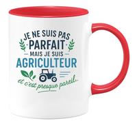quotedazur - Mug Humour Je Ne Suis Pas Parfait Mais Agriculteur, C'est Presque Pareil Unique Idée Cadeau Tasse Originale Pour Passionné Et Fier