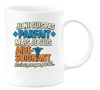 quotedazur - Mug Humour Je Ne Suis Pas Parfait, Mais Aide-Soignant, C'est Presque Pareil Cadeau Original Tasse Pour Et Fierté Métier