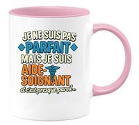 quotedazur - Mug Humour Je Ne Suis Pas Parfait, Mais Aide-Soignant, C'est Presque Pareil Cadeau Original Tasse Pour Et Fierté Métier