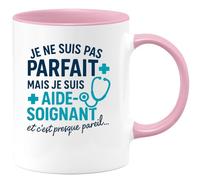 quotedazur - Mug Humour Je Ne Suis Pas Parfait Mais Aide-Soignante, C'est Presque Pareil Cadeau Original Pour Tasse Médicale Unique