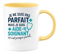 quotedazur - Mug Humour Je Ne Suis Pas Parfait Mais Aide-Soignante, C'est Presque Pareil Cadeau Original Pour Tasse Médicale Unique