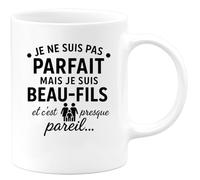 quotedazur - Mug Humour Je Ne Suis Pas Parfait Mais Beau-fils, C'est Presque Pareil Idée Cadeau Originale Avec Tasse Unique Pour Fier Et Humoristique