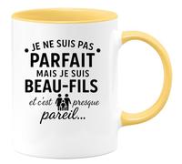quotedazur - Mug Humour Je Ne Suis Pas Parfait Mais Beau-fils, C'est Presque Pareil Idée Cadeau Originale Avec Tasse Unique Pour Fier Et Humoristique