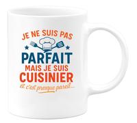 quotedazur - Mug Humour Je Ne Suis Pas Parfait Mais Cuisinier, Et C'est Presque Pareil Cadeau Original Tasse Pour Idée Cuisine