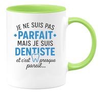 quotedazur - Mug Humour Je Ne Suis Pas Parfait Mais Dentiste, Un Cadeau Unique Original Pour Tasse Élégante Et Pratique