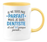 quotedazur - Mug Humour Je Ne Suis Pas Parfait Mais Dentiste, Un Cadeau Unique Original Pour Tasse Élégante Et Pratique