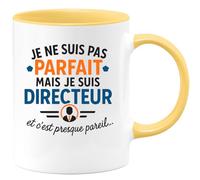quotedazur - Mug Humour Je Ne Suis Pas Parfait Mais Directeur, C'est Presque Pareil... Idéal Cadeau Original Tasse Pour Fier Et Unique