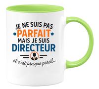 quotedazur - Mug Humour Je Ne Suis Pas Parfait Mais Directeur, C'est Presque Pareil... Idéal Cadeau Original Tasse Pour Fier Et Unique