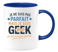 quotedazur - Mug Humour Je Ne Suis Pas Parfait Mais Geek, Et C'est Presque Pareil Idée Cadeau Originale Tasse En Céramique Pour Homme