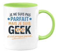 quotedazur - Mug Humour Je Ne Suis Pas Parfait Mais Geek, Et C'est Presque Pareil Idée Cadeau Originale Tasse En Céramique Pour Homme