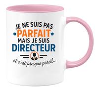 quotedazur - Mug Humour Je Ne Suis Pas Parfait Mais Je Suis Directeur, C'est Presque Pareil... - Idéal Cadeau Original Tasse Pour Directeur Fier Et Unique