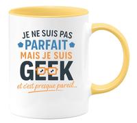 quotedazur - Mug Humour Je Ne Suis Pas Parfait Mais Je Suis Geek, Et C'est Presque Pareil - Idée Cadeau Geek Originale Tasse En Céramique Pour Homme