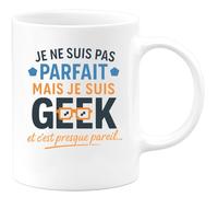 quotedazur - Mug Humour Je Ne Suis Pas Parfait Mais Je Suis Geek, Et C'est Presque Pareil - Idée Cadeau Geek Originale Tasse En Céramique Pour Homme