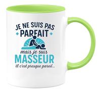 quotedazur - Mug Humour Je Ne Suis Pas Parfait, Mais Masseur, Presque Pareil Cadeau Original Tasse Massage Pour Homme Passionné Du Bien-être