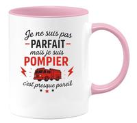 quotedazur - Mug Humour Je Ne Suis Pas Parfait, Mais Pompier, C'est Presque Pareil Unique Cadeau Original Pour Tasse En Céramique Robuste Et Élégante