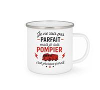 quotedazur - Mug Humour Je Ne Suis Pas Parfait, Mais Pompier, C'est Presque Pareil Unique Cadeau Original Pour Tasse En Céramique Robuste Et Élégante