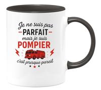 quotedazur - Mug Humour Je Ne Suis Pas Parfait, Mais Pompier, C'est Presque Pareil Unique Cadeau Original Pour Tasse En Céramique Robuste Et Élégante