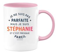 quotedazur - Mug Humour Je Ne Suis Pas Parfaite Mais Je Suis Stéphanie, Et C'est Presque Pareil - Cadeau Original Tasse Prénom Stéphanie Pour Elle