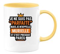 quotedazur - Mug Humour Je Ne Suis Pas Parfaite, Mais M'appelle Murielle Et C'est Presque Pareil Cadeau Original Pour Femme Avec Cette Tasse Humoristique Unique