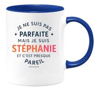 quotedazur - Mug Humour Je Ne Suis Pas Parfaite Mais Stéphanie, Et C'est Presque Pareil Cadeau Original Tasse Prénom Pour Elle