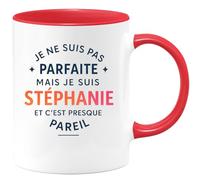 quotedazur - Mug Humour Je Ne Suis Pas Parfaite Mais Stéphanie, Et C'est Presque Pareil Cadeau Original Tasse Prénom Pour Elle
