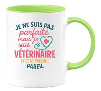 quotedazur - Mug Humour Je Ne Suis Pas Parfaite, Mais Vétérinaire, C'est Presque Pareil Idée Cadeau Originale Tasse Amusant