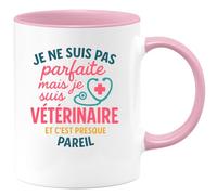 quotedazur - Mug Humour Je Ne Suis Pas Parfaite, Mais Vétérinaire, C'est Presque Pareil Idée Cadeau Originale Tasse Amusant