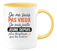 quotedazur - Mug Humour Je Ne Suis Pas Vieux Juste Jeune Depuis Plus Longtemps Que Les Autres Idée Cadeau Tasse Humoristique Pour Homme Mature Et Stylé