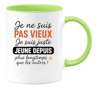 quotedazur - Mug Humour Je Ne Suis Pas Vieux Juste Jeune Depuis Plus Longtemps Que Les Autres Idée Cadeau Tasse Humoristique Pour Homme Mature Et Stylé