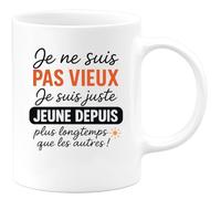 quotedazur - Mug Humour Je Ne Suis Pas Vieux Juste Jeune Depuis Plus Longtemps Que Les Autres Idée Cadeau Tasse Humoristique Pour Homme Mature Et Stylé