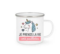 quotedazur - Mug Humour Je Prends La Viee Cote Paillettes Idée Cadeau Originale Tasse Pour Femme