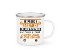 quotedazur - Mug Humour Je Prends Rarement Un Jour De Repos Mais Quand Le Fais C'est Pour Laisser Les Poids Se Reposer Cadeau Fitness Tasse Musculation Détente Sportif