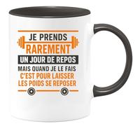 quotedazur - Mug Humour Je Prends Rarement Un Jour De Repos Mais Quand Le Fais C'est Pour Laisser Les Poids Se Reposer Cadeau Fitness Tasse Musculation Détente Sportif