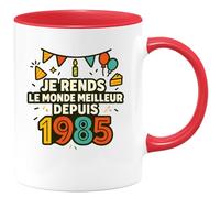 quotedazur - Mug Humour Je Rends Le Monde Meilleur Depuis 1985, Un Cadeau Unique Idée Parfaite Tasse Originale Vintage Pour Homme