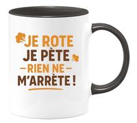 quotedazur - Mug Humour Je Rote Et Je Pète, Rien Ne M'arrête Mug Drôle Pour Homme - Idée Cadeau Originale Tasse Humoristique Pour Homme Unique