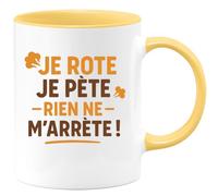 quotedazur - Mug Humour Je Rote Et Je Pète, Rien Ne M'arrête Mug Drôle Pour Homme - Idée Cadeau Originale Tasse Humoristique Pour Homme Unique