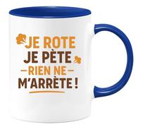 quotedazur - Mug Humour Je Rote Et Je Pète, Rien Ne M'arrête Mug Drôle Pour Homme - Idée Cadeau Originale Tasse Humoristique Pour Homme Unique
