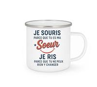 quotedazur - Mug Humour Je Souris Parce Que Tu Es Ma Soeur Ris Ne Peux Rien Y Changer Idée Cadeau Originale Pour En Tasse Élégante
