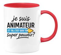 quotedazur - Mug Humour Je Suis Animateur, Et Toi Quel Est Ton Super Pouvoir Cadeau Unique Tasse Pour Original Pratique Au Quotidien