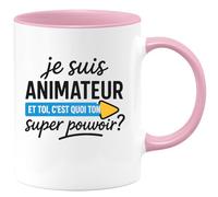 quotedazur - Mug Humour Je Suis Animateur, Et Toi Quel Est Ton Super Pouvoir Cadeau Unique Tasse Pour Original Pratique Au Quotidien