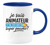 quotedazur - Mug Humour Je Suis Animateur, Et Toi Quel Est Ton Super Pouvoir Cadeau Unique Tasse Pour Original Pratique Au Quotidien