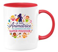 quotedazur - Mug Humour Je suis Animatrice, ma patience est mon super pouvoir - Cadeau Animatrice Femme