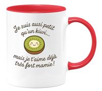 quotedazur - Mug Humour Je Suis Aussi Petit Qu'un Kiwi ... Mais Je T'aime Déjà Très Fort Mamie ! - Cadeau Tendre Pour Mamie - Tasse Personnalisée Et Unique