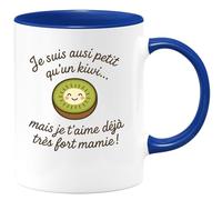 quotedazur - Mug Humour Je Suis Aussi Petit Qu'un Kiwi ... Mais Je T'aime Déjà Très Fort Mamie ! - Cadeau Tendre Pour Mamie - Tasse Personnalisée Et Unique