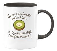 quotedazur - Mug Humour Je Suis Aussi Petit Qu'un Kiwi ... Mais Je T'aime Déjà Très Fort Mamie ! - Cadeau Tendre Pour Mamie - Tasse Personnalisée Et Unique