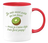 quotedazur - Mug Humour Je Suis Aussi Petit Qu'un Kiwi Mais Je T'aime Déjà Très Fort Papy ! - Cadeau Mug Personnalisé Pour Papy, Tasse Maman Enfant