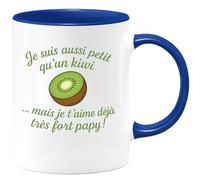 quotedazur - Mug Humour Je Suis Aussi Petit Qu'un Kiwi Mais Je T'aime Déjà Très Fort Papy ! - Cadeau Mug Personnalisé Pour Papy, Tasse Maman Enfant