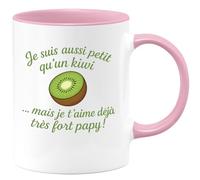 quotedazur - Mug Humour Je Suis Aussi Petit Qu'un Kiwi... Mais T'aime Déjà Très Fort Papy Cadeau Personnalisé Pour Tasse Maman Enfant